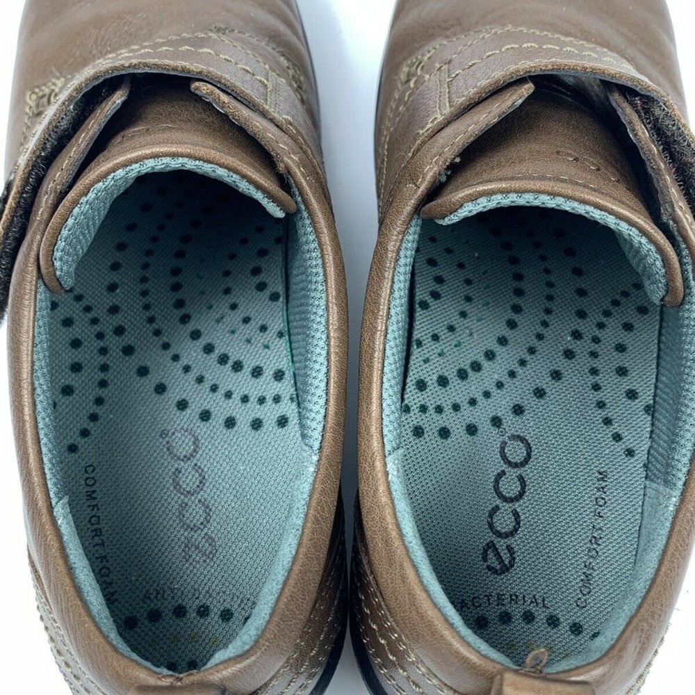 ECCO Clay Brown Leather Shoes Monk Strap Loafers Women's 37 EU 6 US Button - Picture 5 of 9